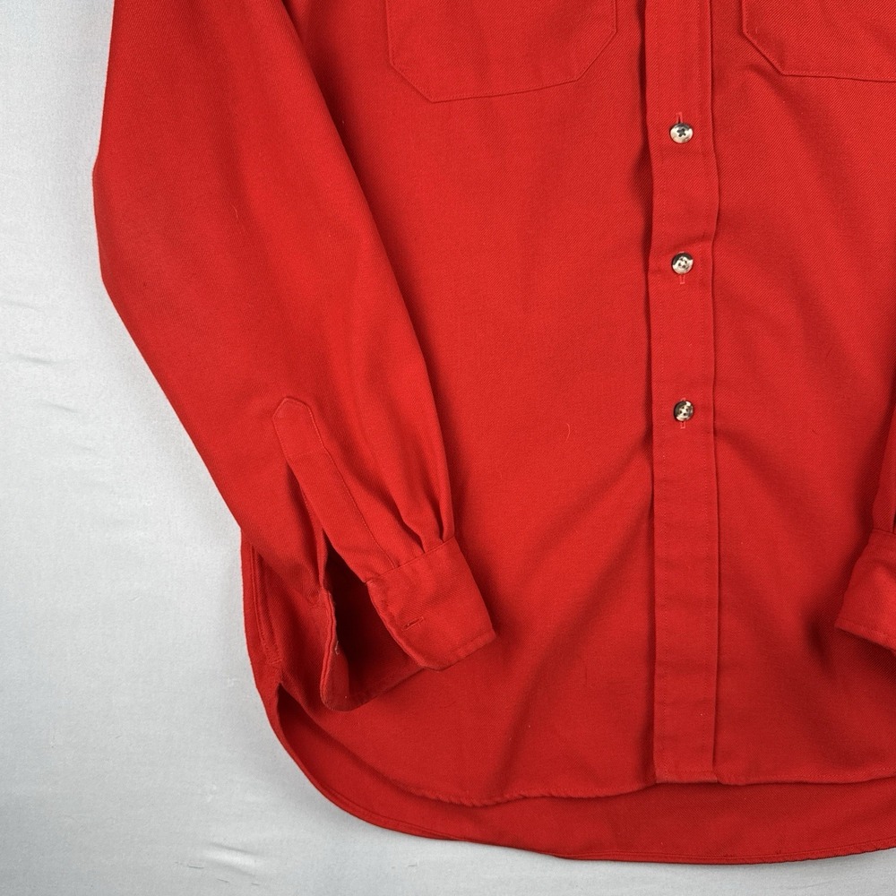 Vintage 80s Cabelas Button Up Hunting Shirt Medium Red USA Made - Picture 2 of 14